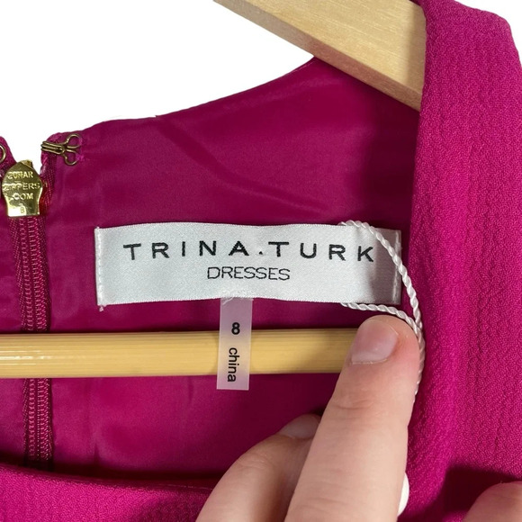 NWT Trina Turk Alek Sleeveless Cutout Hem Shift Dress in Pink Size 8 - Picture 10 of 16